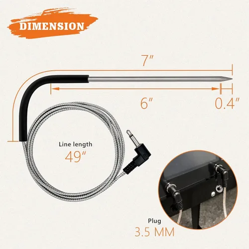 Vista 2 de Kit de piezas de repuesto para sonda de carne de temperatura e encendedor de varilla caliente para parrillas de pellets Pit Boss y ahumadores, con 2