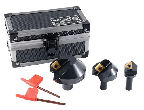Vista 3 de Accusize Industrial Tools Avellanadores de carburo indexables de 90 grados de 1/4", 1/2" y 1-1/4", 0046-0990 Juego de 3 piezas: 1/4", 1/2