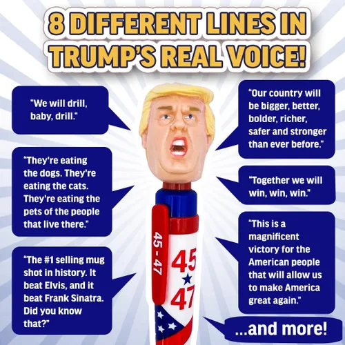 Vista 4 de Bolígrafo parlante Donald Trump - 8 citas de voz real (edición 45-47)