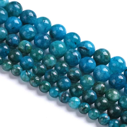 Vista 105 de 4MM 86 piezas Cuentas sueltas de piedra natural de amazonita calcedonia para hacer joyería DIY Pulsera Collar 1 hebra