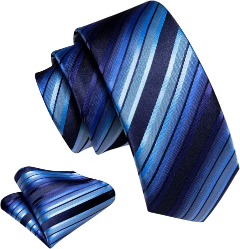 Vista 317 de Barry.Wang Corbata de niño regular seda tejida rayas sólido lazo bolsillo cuadrado