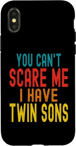 Vista 5 de Vintage You Can't Scare Me I Have Twin Sons Parent Parenting Case for iPhone 16