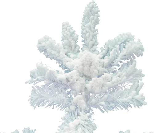Vista 2 de Vickerman Árbol de Navidad artificial delgado blanco flocado sin luz de 9' (A893580)