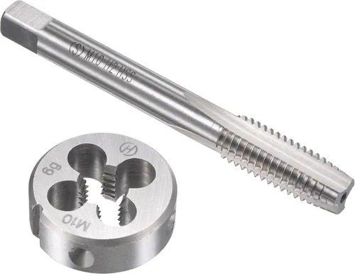 Vista 13 de uxcell M8 x 0.020 in Juego de llaves métricas y troqueles, rosca de máquina con troquel de roscado redondo, kit de grifo y troquelado