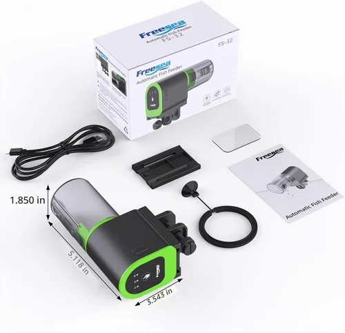 Vista 8 de FREESEA Alimentador Automático de Peces para Acuario: Pequeño Dispensador Automático de Comida para Peces de Vacaciones Recargable por USB