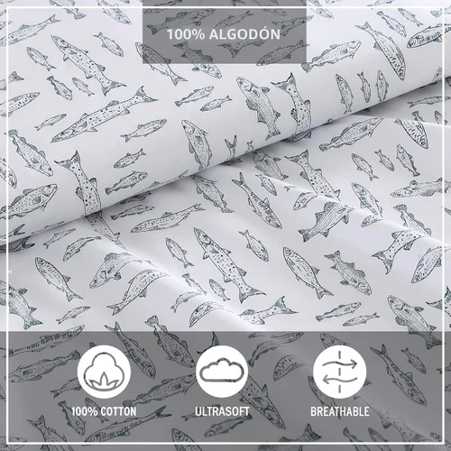Vista 7 de Eddie Bauer - Juego de sábanas individuales, sábanas de percal de algodón, frescas y frescas, ideales para dormitorio