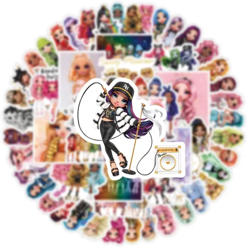 Vista 5 de 60 calcomanías de arco iris, lindas calcomanías de vinilo de estética de dibujos animados impermeables para casco, laptop, botellas de agua, álbumes