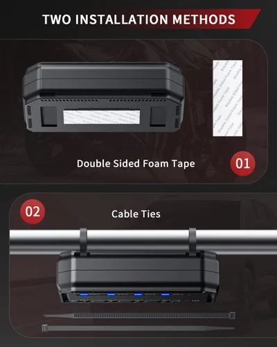 Vista 7 de Bloque de Fusibles ELECTOP 12V, Kit de Caja de Fusibles y Relé Universal de 20A para Motocicleta y Automotriz con 4 Circuitos, Portador de Fusible