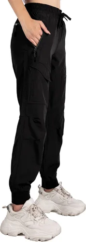 Vista 3 de Singbring Pantalones deportivos de senderismo para mujer ligeros de secado rápido con bolsillos con cremallera UPF 50