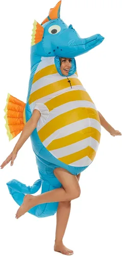 Vista 2 de COS"R"US Disfraz inflable de unicornio para adulto, disfraz inflable para adultos, disfraces de Halloween para hombres y mujeres, unicornio inflable