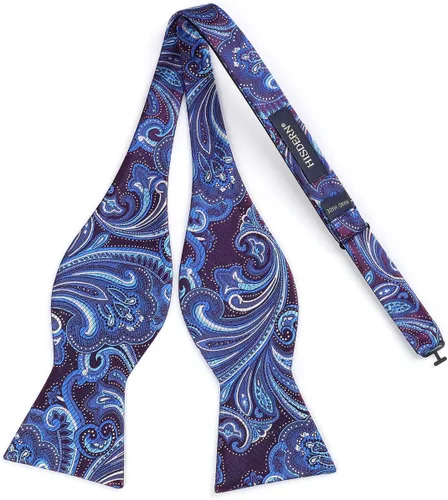 Vista 161 de HISDERN Pajaritas para hombre, corbatín de cachemira para hombre, corbata de lazo y bolsillo cuadrado, juego formal de esmoquin para boda