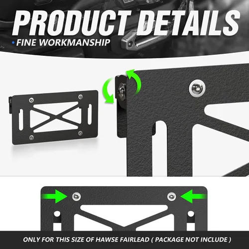 Vista 6 de Marco universal abatible para placa de matrícula compatible con Hawse Fairlead de 10 pulgadas, reubicación del soporte de matrícula frontal, rodillo