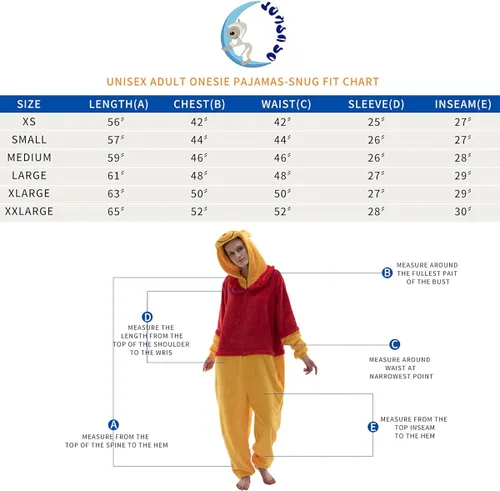 Vista 5 de COSUSKET Snug Fit Unisex Adult Onesie Pajamas Flannel Cosplay Animal One Piece Halloween Costume Sleepwear Homewear