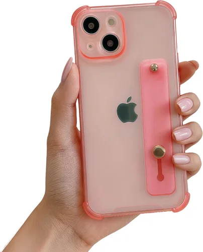 Vista 16 de Funda con correa para iPhone 15 de 6.1 pulgadas con soporte de pulsera, TPU suave y transparente protector a prueba de golpes, resistente, lazo