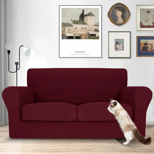 Vista 102 de MAXIJIN 2 piezas de fundas para silla con brazos, funda para silla de sofá para sala de estar, funda elástica para perros para una silla con 1 cojín