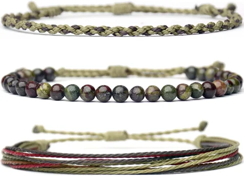 Vista 40 de Pulsera curativa hecha a mano con cuentas de piedra natural, regalo para hombres, pulsera de cuerda ajustable