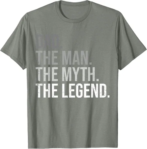 Vista 11 de Camiseta para hombre con texto en inglés "Dad The Man The Myth The Legend", Negro, S