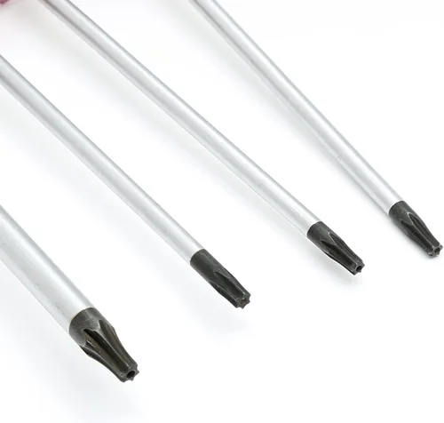 Vista 3 de Piutouyar Juego de destornilladores magnéticos Torx de 8 piezas - T8, T9, T10, T15 Destornillador de seguridad Torx, 3mm, 75mm de largo (Rojo)