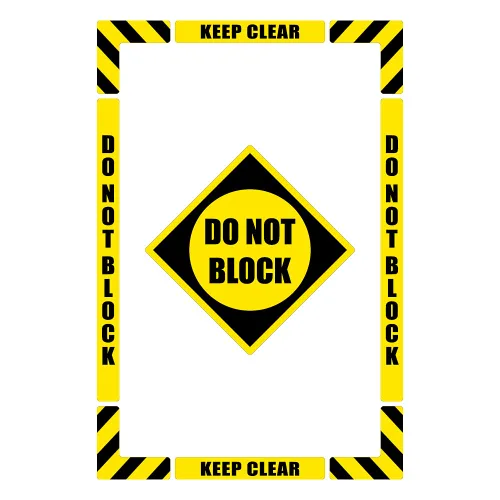 Vista 3 de NMC WFKSM06 - Kit de marcado de suelo con texto en inglés «Do Not Block», configurable