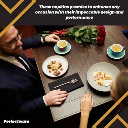 Vista 8 de Perfectware - Servilletas negras para bebidas de 2 capas - Paquete de 300 servilletas de cóctel, 10 x 10 pulgadas