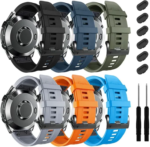 Vista 9 de ZPJPPLX Correa de silicona de ajuste rápido de 0.866 in compatible con Garmin Fenix 8 AMOLED 1.850 in/7 Pro/7/6 Pro/6/5 Plus/5, correas de repuesto