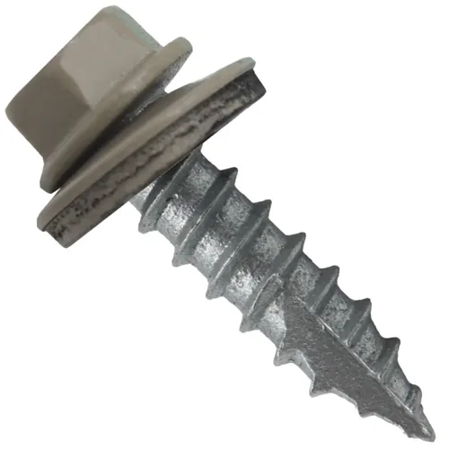 Vista 47 de TORNILLOS PARA TECHOS DE METAL #14: (250) Tornillos x 1" ABC GRIS Tornillo para techo de chapa metálica con cabeza hexagonal y arandela.