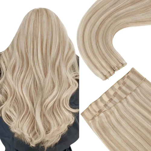 Vista 38 de Ugeat Extensiones de cabello humano de trama de mariposa, color negro, 16