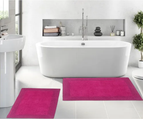 Vista 67 de Home Weavers Luxury Collection 100% Cotton Reversible Bathroom Rugs Set, Washable Rug, Soft Cotton Extra Soft and Absorbent Bath Rug, Kitchen Mat, 2