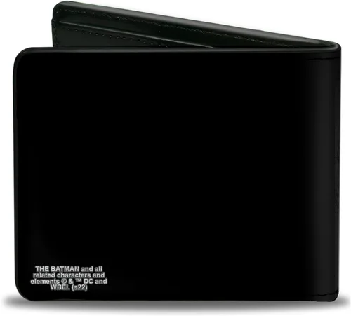 Vista 2 de DC Comics Billetera, Bifold, The Batman y Batcycle Pose Black White Cuero Vegano, Batman, Compacto