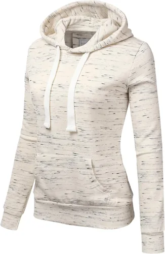 Vista 2 de DOUBLJU - Sudadera con capucha básica para mujer, ligera, sin botones