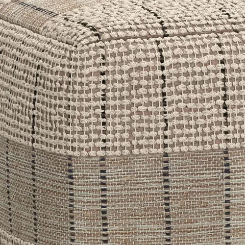 Vista 6 de SIMPLIHOME Elmer Puf cuadrado – 18 pulgadas de ancho tejido a mano yute y algodón otomano en color natural y gris, reposapiés contemporáneo