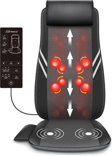 Vista 10 de Snailax Masajeador de cuello y espalda con calor, almohada de masaje Shiatsu 4D para el dolor