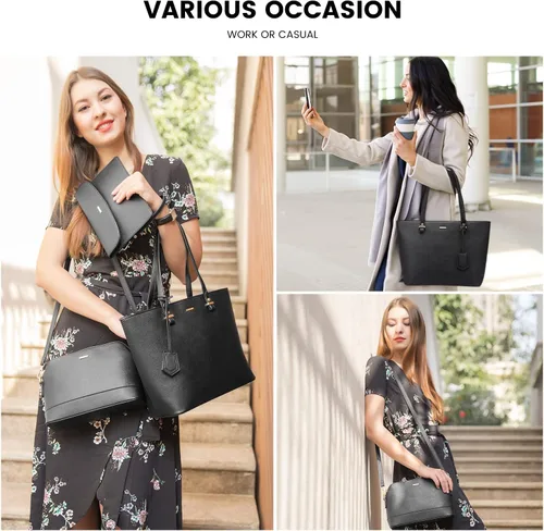 Vista 6 de LOVEVOOK Bolso de mano para mujer, bolso de hombro con asa superior, con bolsillo externo