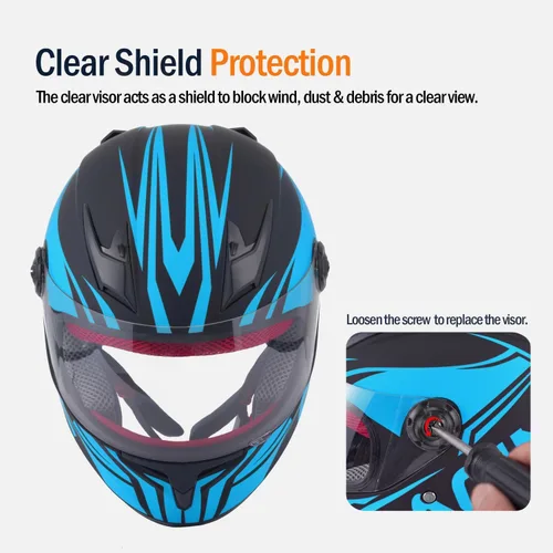 Vista 4 de Casco de motocicleta de cara completa para niños, casco de motocicleta para niños, motocross, ATV, motocross, 4 ruedas, Street Racing Offroad, casco