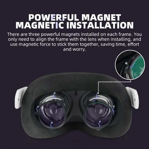 Vista 3 de RCGEEK Myopia Glasses Lenses for Oculus Quest 2 VR Lens Insert for Oculus Quest 2 Double Protection Easy to Install Vision Correction Lenses -20D
