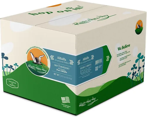 Vista 5 de Rabbit Hole Hay - Pellets de alfalfa totalmente naturales para mascotas pequeñas - 12 oz - Mezcla rica en nutrientes