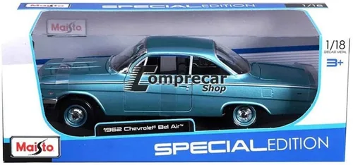 Vista 4 de Maisto 1:18 Escala 1962 Chevy Bel Air Vehículo fundido a presión (los colores pueden variar)