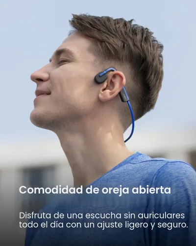 Vista 6 de SHOKZ OpenMove - Auriculares deportivos Bluetooth de oreja abierta, auriculares inalámbricos de conducción ósea, resistentes al sudor para correr