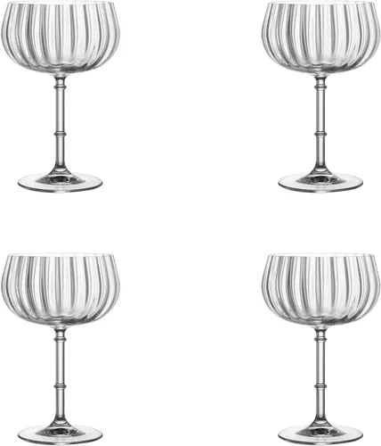 Vista 14 de LEMONSODA Crystal Coupe - Copas de cóctel y vino, Lotus, Deco, 12 onzas Juego de 2 vasos aptos para lavavajillas, para bar y fiesta de cóctel