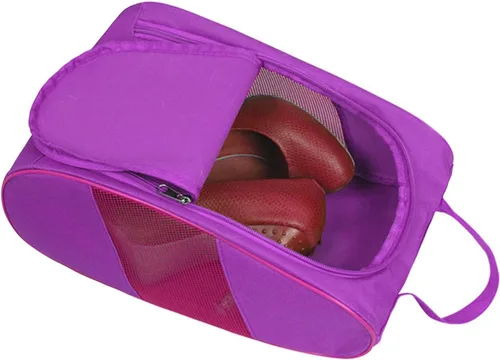 Vista 8 de Impermeable transpirable a prueba de polvo de viaje portátil zapatos con cremallera asa de transporte organizador casa zapatos libre soporte