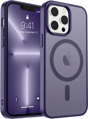 Vista 45 de zapica Funda magnética para iPhone Air, con protector de pantalla de vidrio templado, compatible con MagSafe, translúcida mate, a prueba de golpes