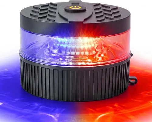 Vista 8 de Luz estroboscópica ámbar con base magnética, portátil USB-C recargable, mini luces LED intermitentes de emergencia para camiones, vehículos