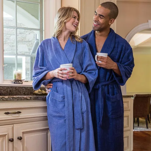 Vista 6 de Texere EcoComfort - Bata de baño de tela de rizo de lujo para hombre