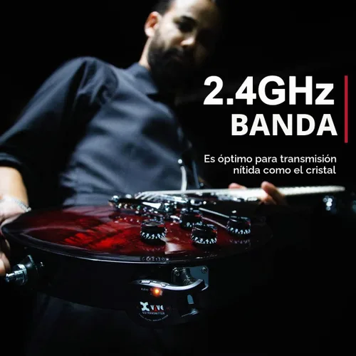 Vista 3 de Xvive Sistema inalámbrico de guitarra U2 con transmisor y receptor para guitarras eléctricas, bajo, violín (negro) Baja latencia de 5 ms, duración