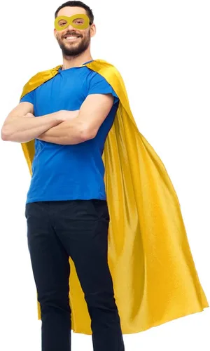Vista 4 de Capas y máscaras de superhéroe para adultos a granel, disfraz de superhéroe para hombres y mujeres, regalos de fiesta de disfraces de Halloween