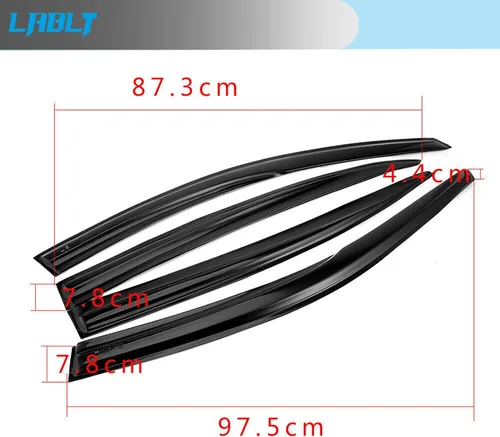 Vista 5 de LABLT Visera de ventilación de ventana, protector de lluvia, repuesto para Honda Accord 4Door Sedan 2008 2009 2010 2011 2012