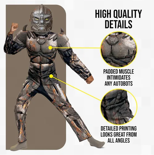 Vista 4 de Disguise Disfraz de Rhinox para niño de Transformers Rise of the Beasts
