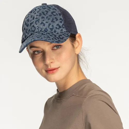 Vista 6 de C.C Ponytail Criss Cross Messy Buns Ponycaps Baseball Cap Dad Trucker Mesh Hat Distressed