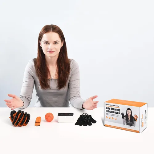 Vista 8 de Guantes robóticos de rehabilitación, guantes portátiles de terapia de mano para accidente cerebrovascular, equipo de guantes de recuperación