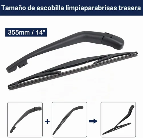 Vista 2 de X AUTOHAUX Juego de brazos limpiaparabrisas trasero para Honda Fit Jazz 09